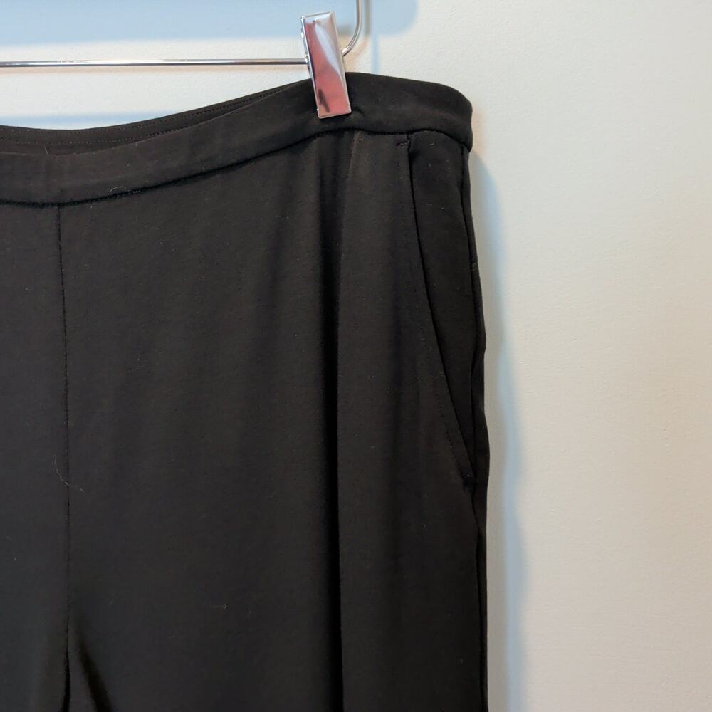 J.Jill Wearever Womens Sz L Black Wide Leg Cropped Stretch Pull On Pants Palazzo - Picture 2 of 5